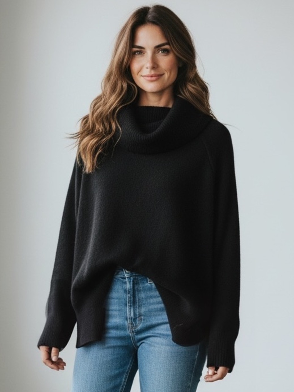 ATHLETA WOOL AND CASHMERE BLEND BLACK COWL NECK SWEATER SZ 2X